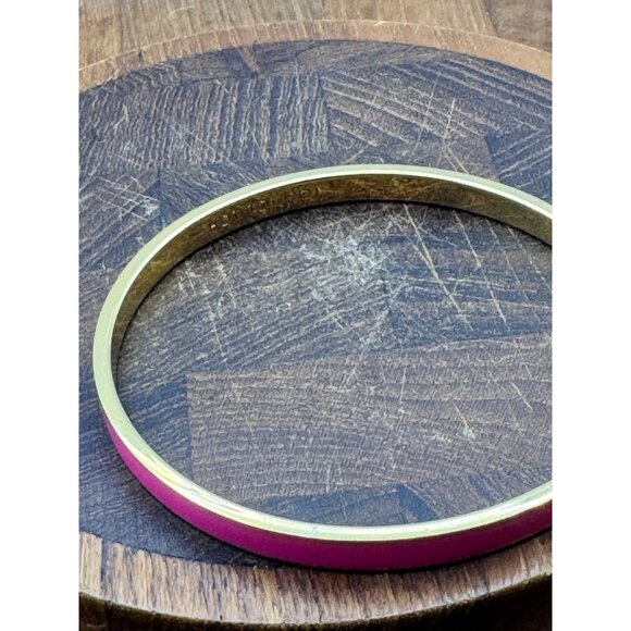 Kate Space Hot To Trot Pink  Gold Enamel Bangle Bracelet - Picture 5 of 8